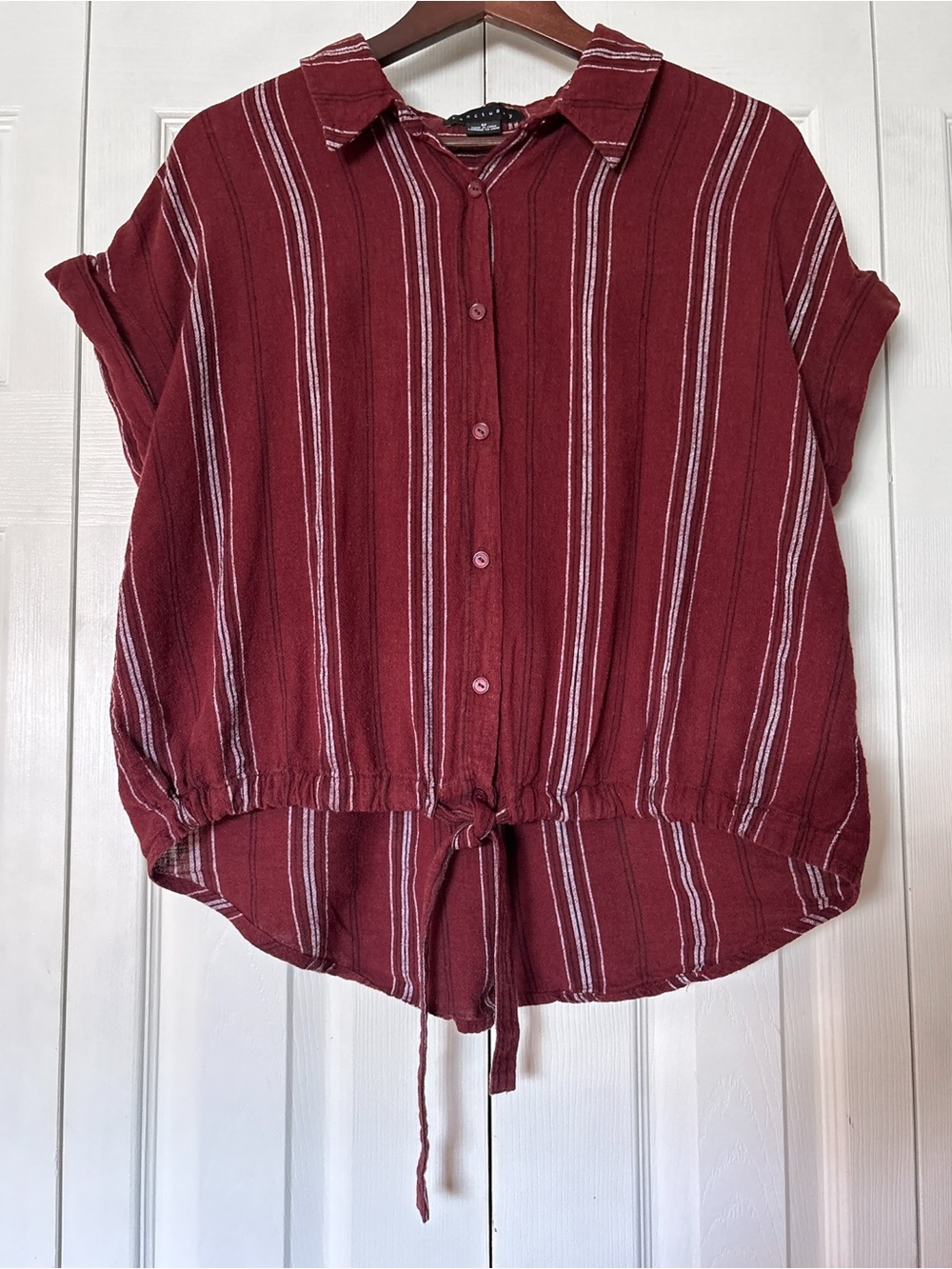 Sanctuary Women's Linen Button Down Tee Size Medium | Summer Boho Resortwear